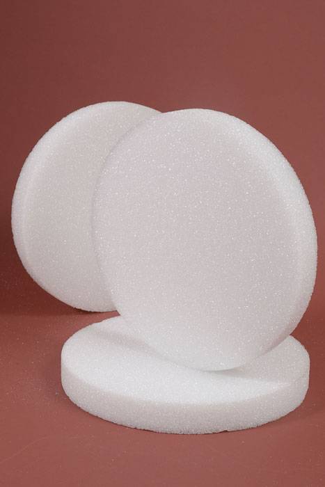 12" X 1.5" Styrofoam Disc White Pkg/3