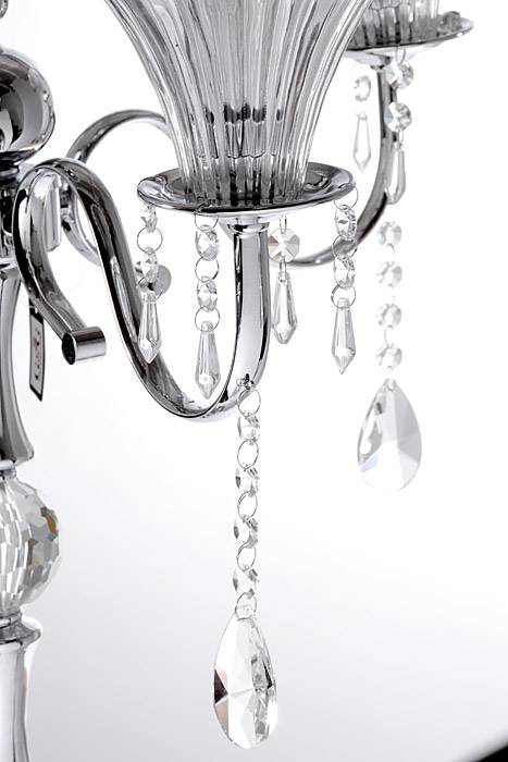 39" Metal 5-lite Candelabrum W/crystal Silver