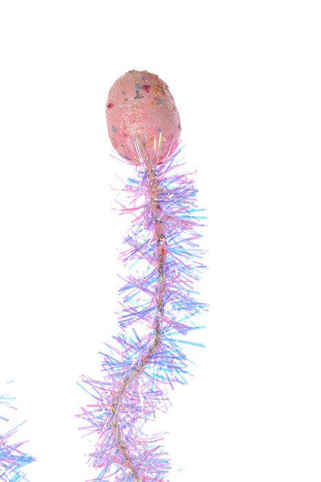 23" Easter Egg Tinsel Spray Lavender