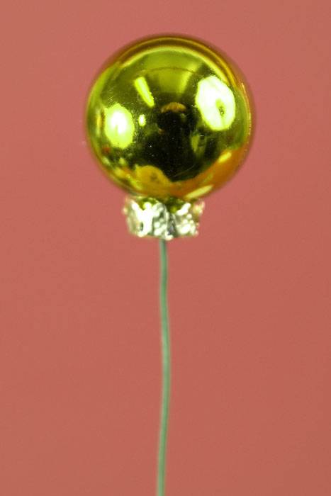 25mm Shiny Ball W/wire Apple Green Pkg/12