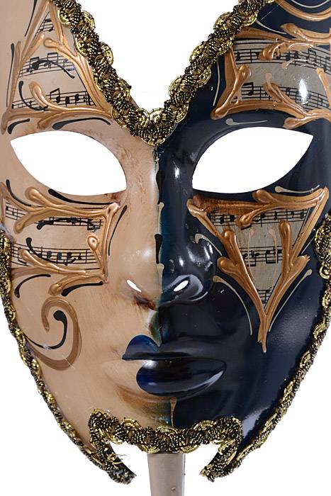 18" Man Mask W/stick Royal Blue