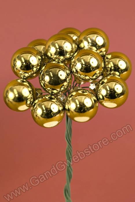 20mm Shiny Stem Ball W/wire Gold Pkg/12