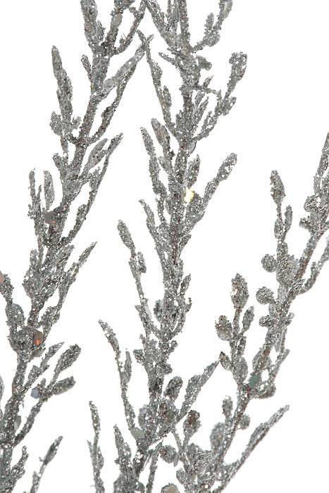 24" Fern Glitter Bush Silver