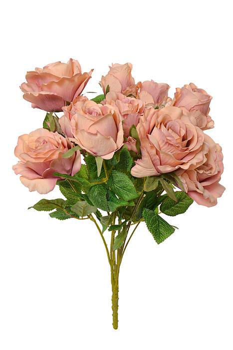 19" Rose/Rose Bud Bush Mauve