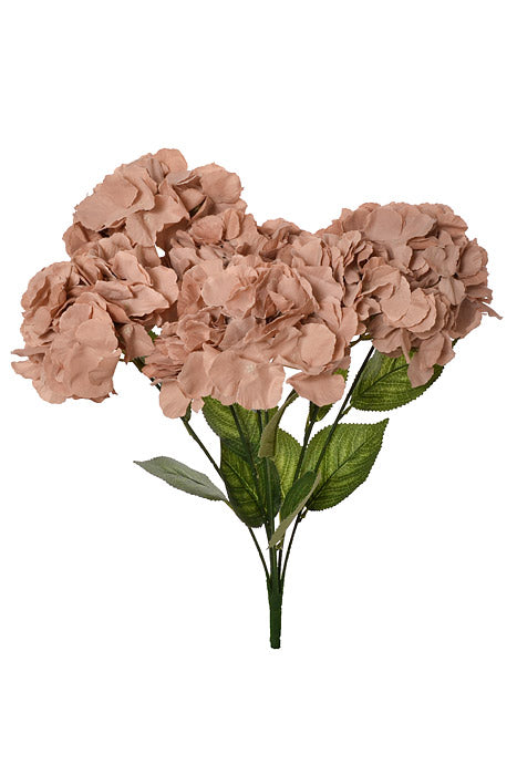 21.5" Silk Hydrangea Bush Light Brown