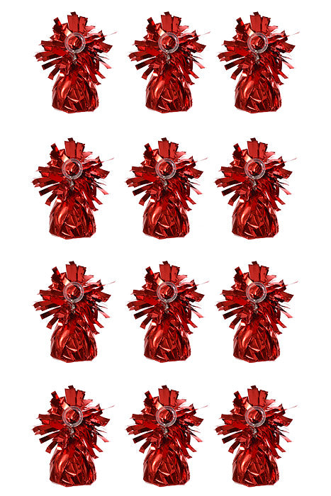 5" Metallic Balloon Weight Red Pkg/12