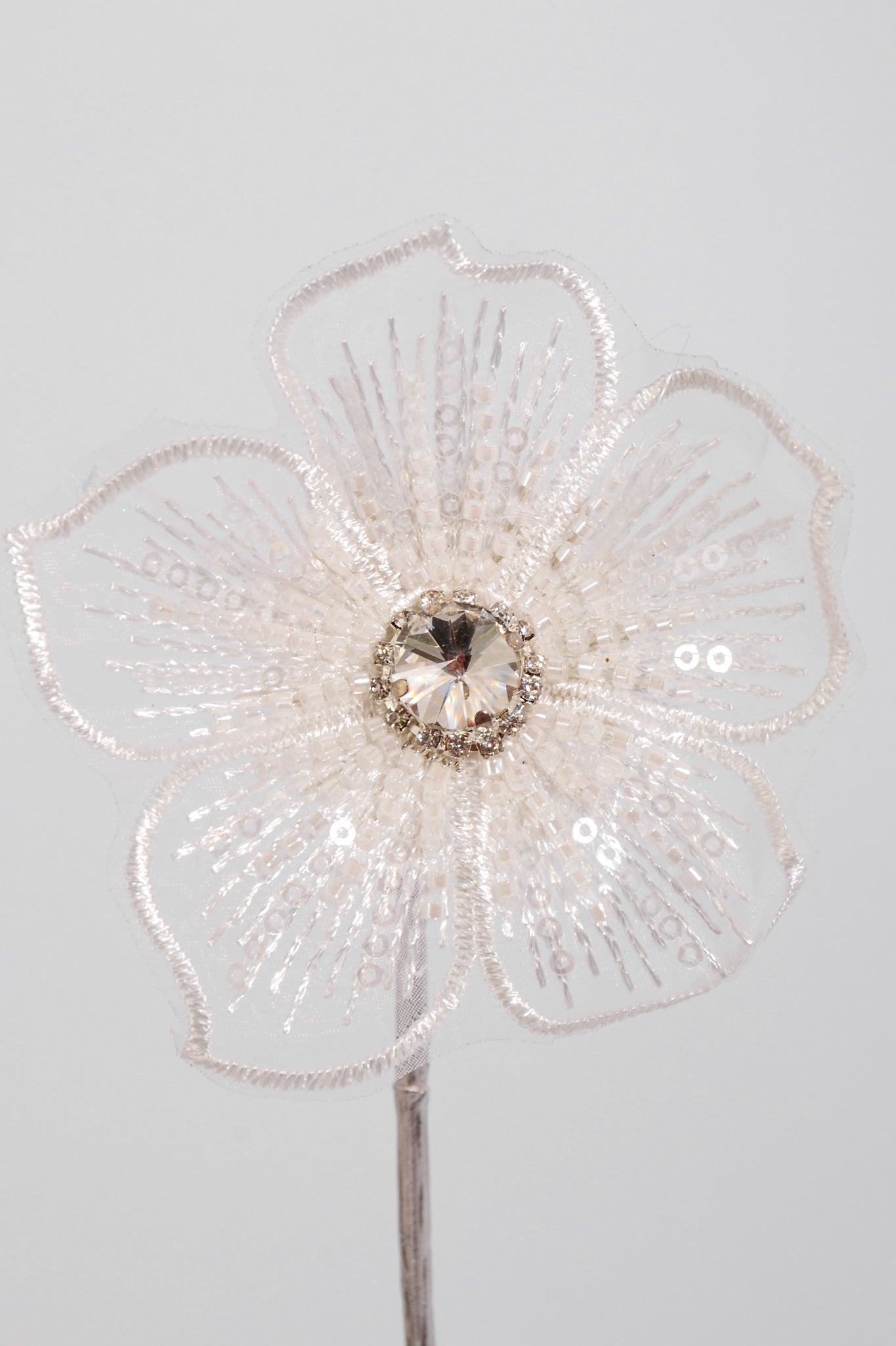 31" Jeweled Lace Dogwood Spray White