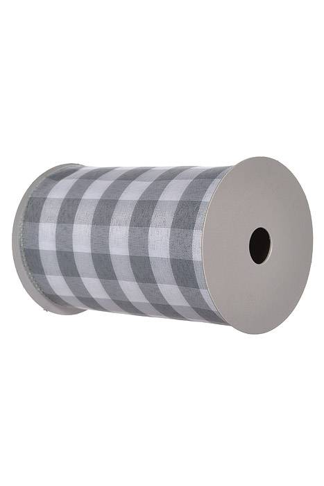 6" X 10yds Cambridge Gray/White