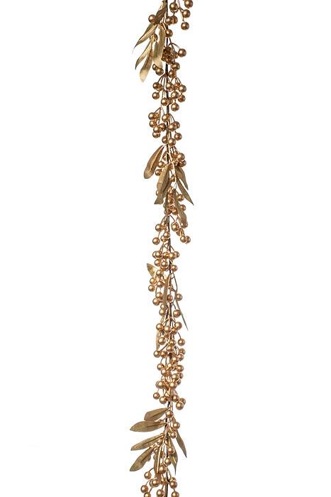 6ft Metallic Berry Garland W/leaves