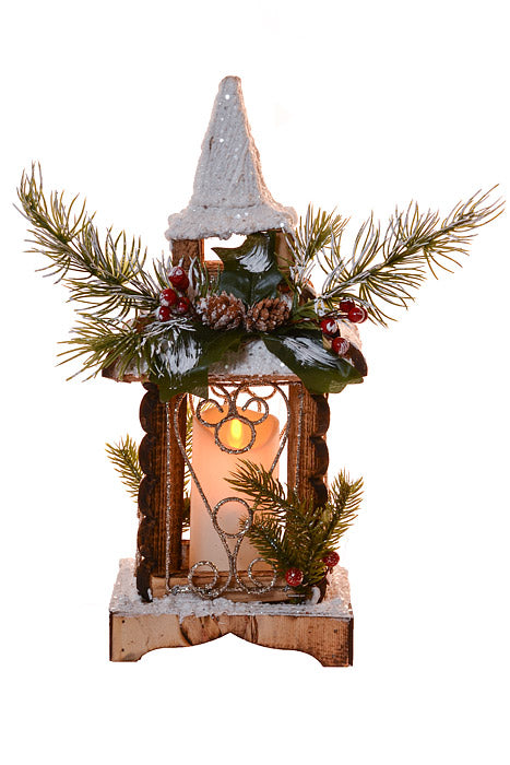 13.38" Wooden Light Box Natural/White