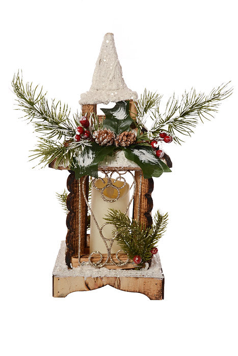 13.38" Wooden Light Box Natural/White