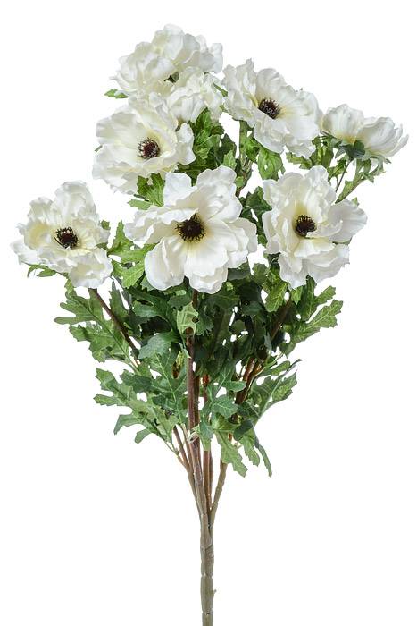 20" Silk Wave Anemone Bush Cream