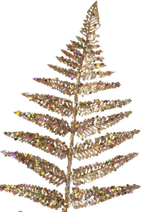 33" Sequin/glitter Fern Spray Gold