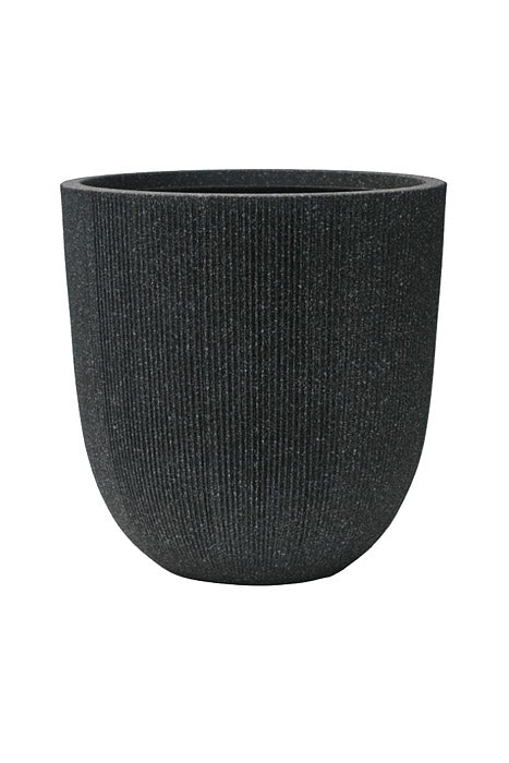 14.5" X 14.75" Fiber Resin Grooved Planter Black
