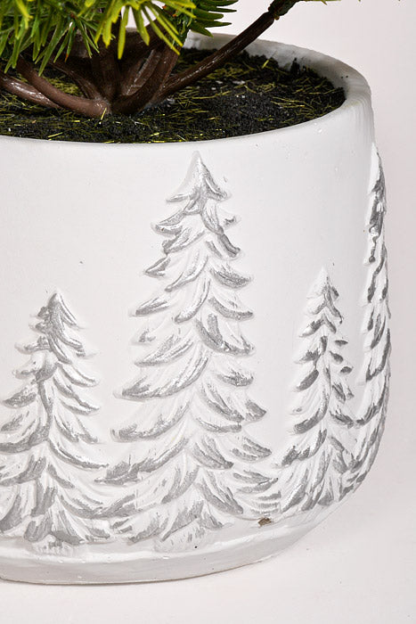 24" Artificial Pine With Pot Green