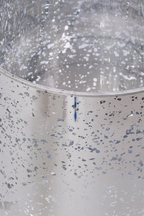 5" X 5" Mercury Glass Cylinder Vase Silver