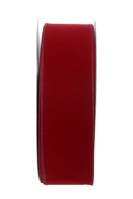 2.5" X 50yds Wired Value Velvet Holiday Red/red