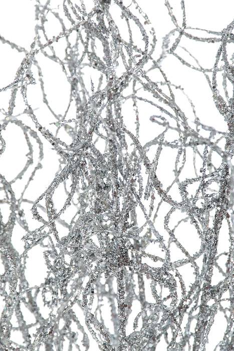 20" Glitter Wild Grass Bush Silver