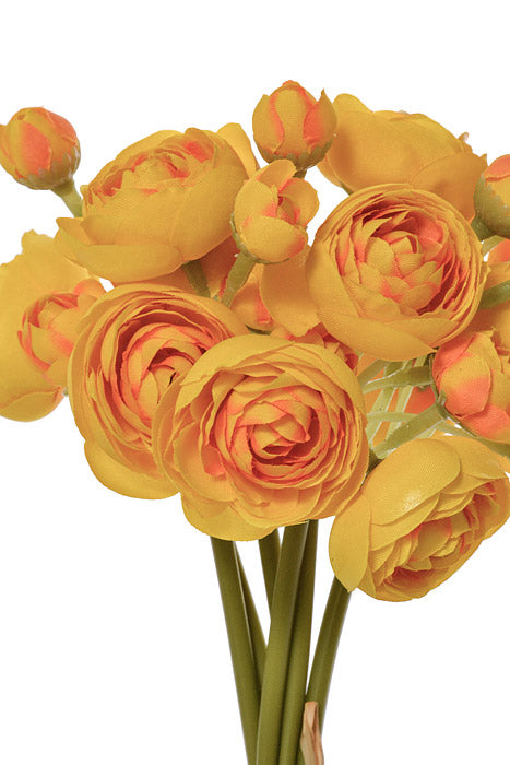 10" Silk Mini Ranunculus Bundle Yellow