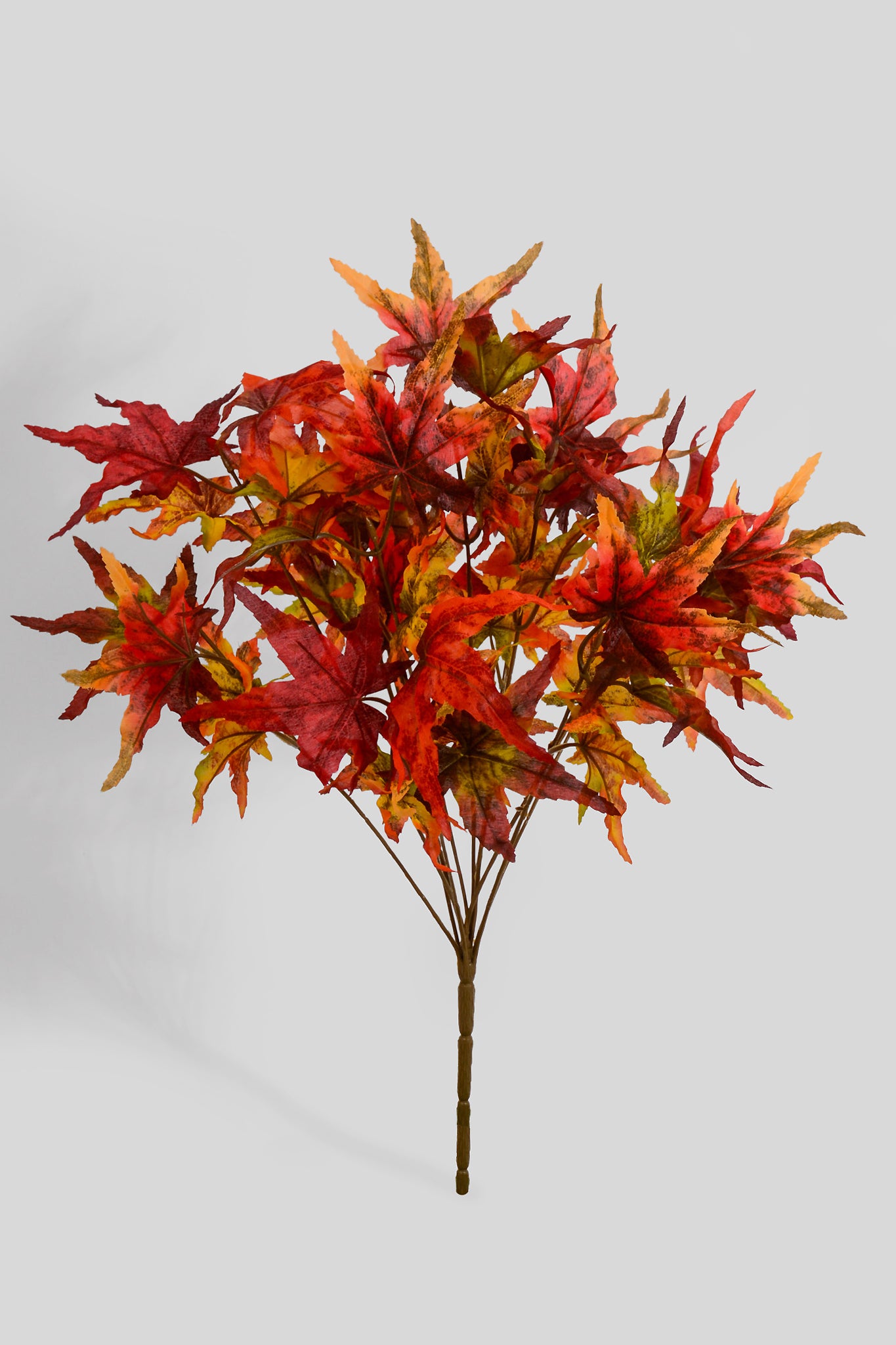 17" Artificial Japanese Maple Leaf Bush Burgundy/Flame