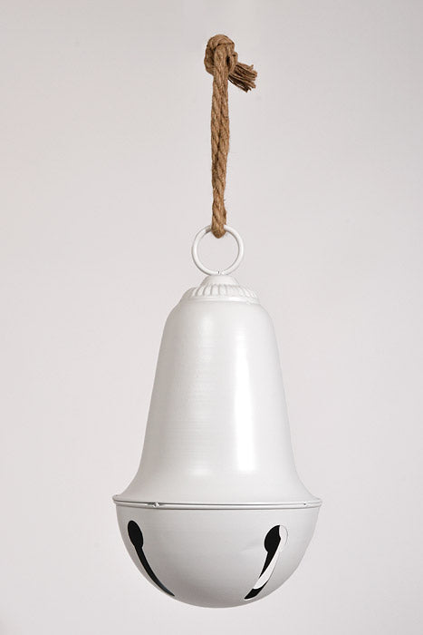 17" Metal Jingle Bell Ornament White