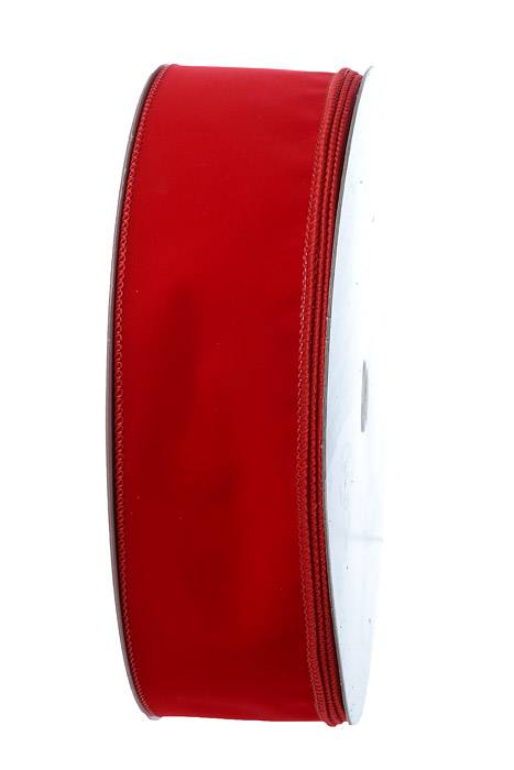 2.5" X 50yds Wired Value Velvet Medium Red/red