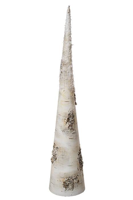 31" Plastic Snow Birch Bark Cone Tree Na/fr