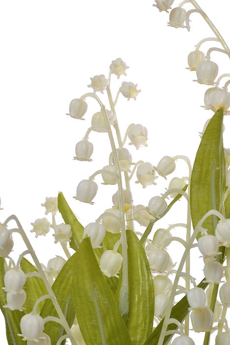 17" Silk Lily Of The Valley Bush Cream