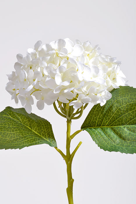 20" Silk Hydrangea Stem White