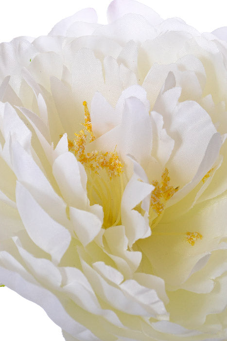 13" Silk Peony Spray Ivory