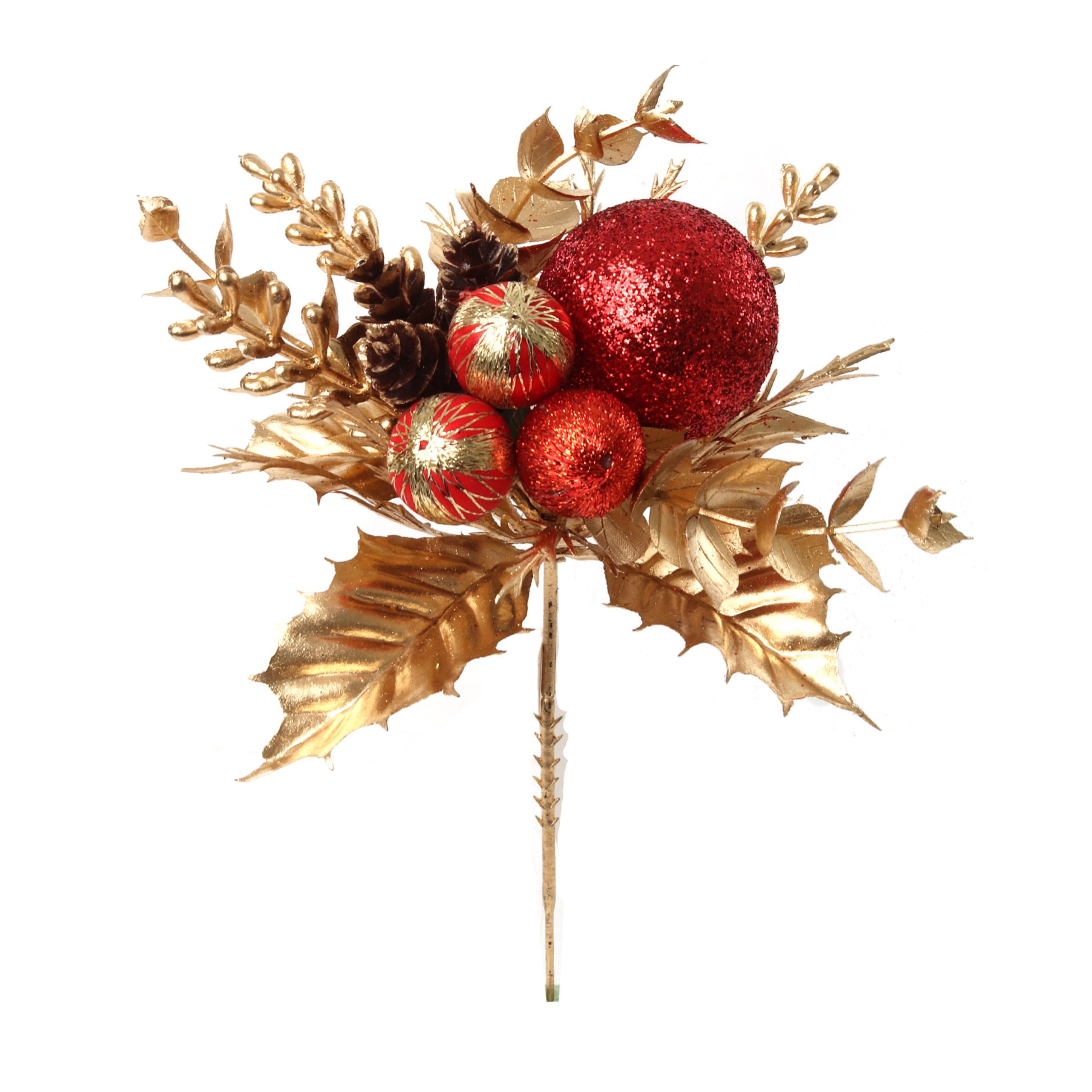 Ball/Pinecone/Wheat Pick - PKG12 Red