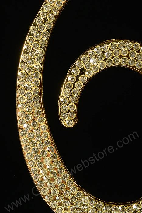 4.5" Rhinestone Number "6" Cake Topper Gold