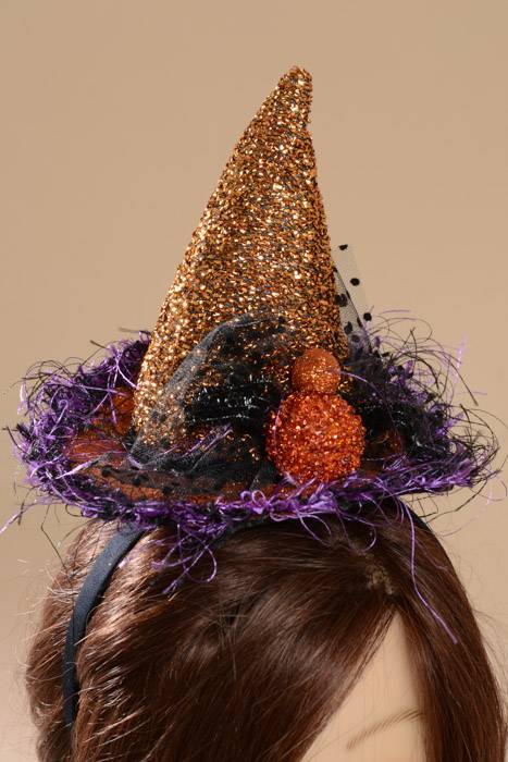 Witch Hat Headband Orange/purple
