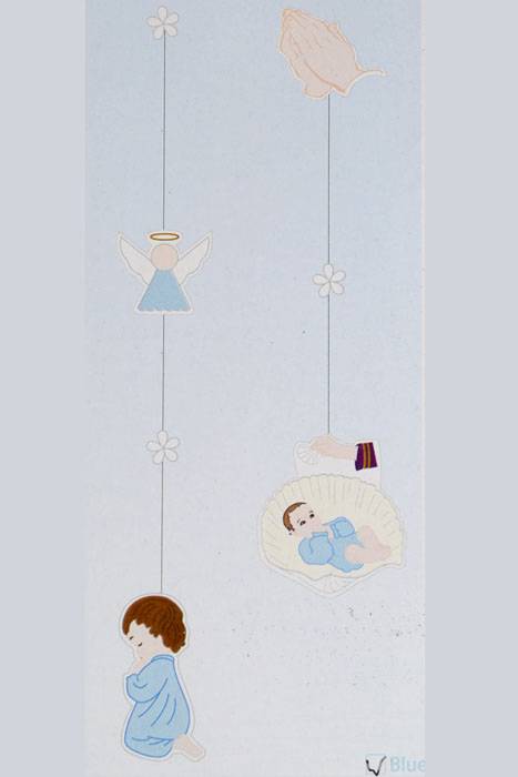 19" X 72" Bautizo Hanging Cardboard Garland Blue