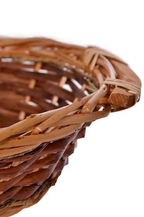 16.5x13x4 Oval Willow & Rope Light Brown