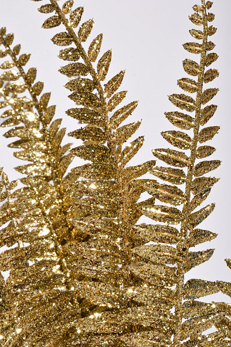 17" Fern Glitter Bush Gold