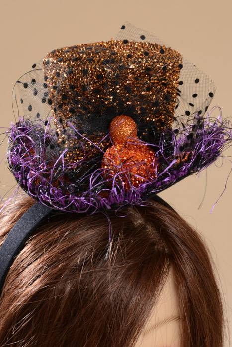 Top Hat Headband Orange/purple