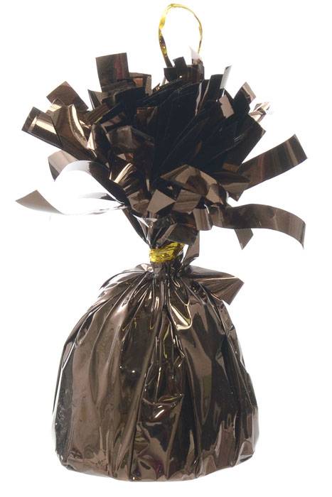 4" X 2.5" Metallic Balloon Weight Brown Pkg/12