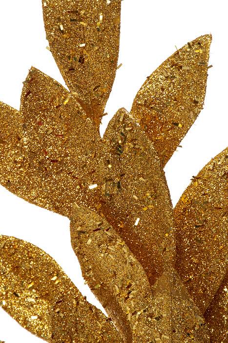 20.5" Glitter Bayleaf Spray Gold Pkg/3