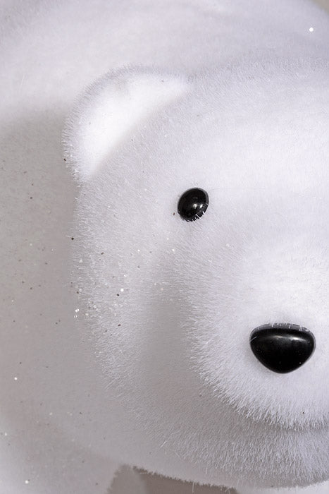 17" Glittered Polar Bear White