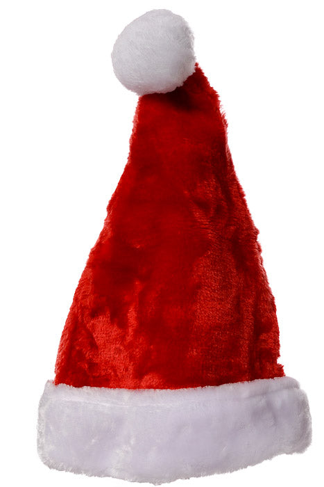 15" Velvet Santa Hat Red/White