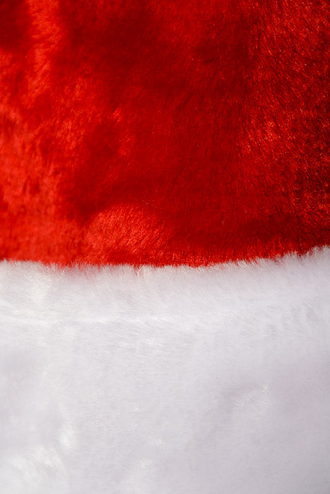 15" Velvet Santa Hat Red/White