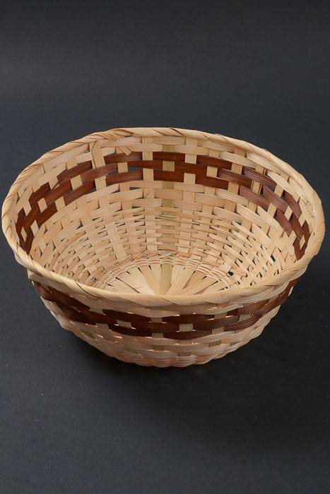 12" X 5.5" Round Bamboo Tray Natural/brown