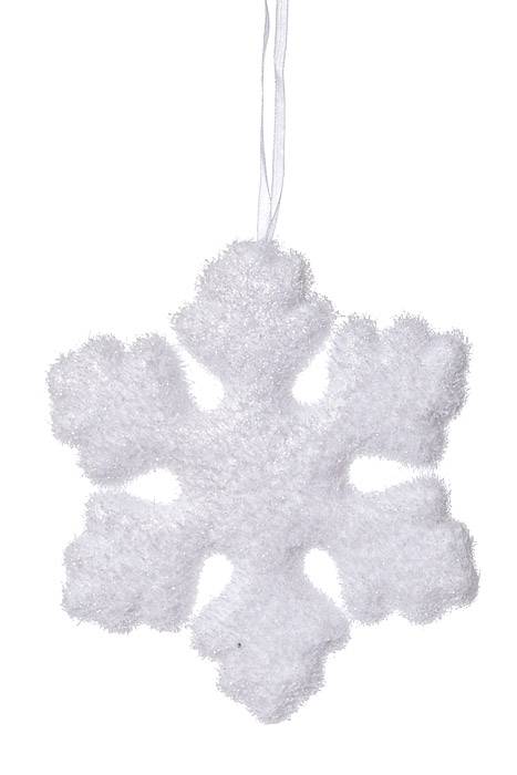 5" Foam Snowflake Ornament W/glitter White