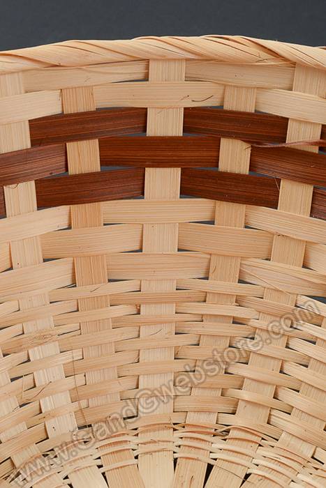 12" X 5.5" Round Bamboo Tray Natural/brown