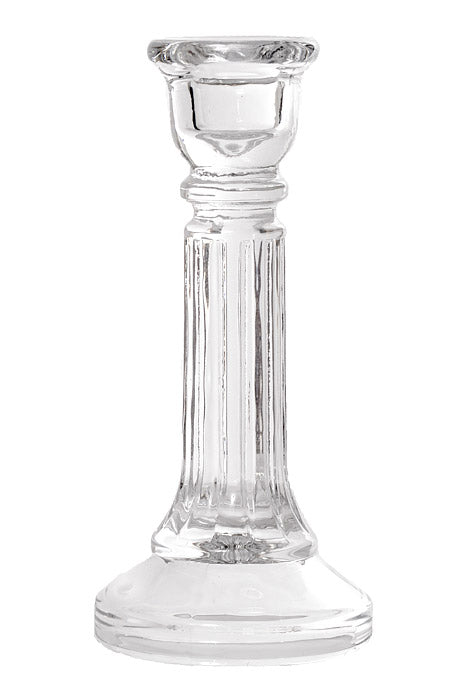 6" Glass Candle Holder Clear