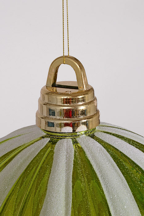 12" Xmas Ornament Ball Lime/White