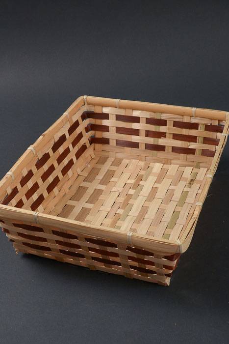 14" X 11" Rectangular Bamboo Tray Brown/natural