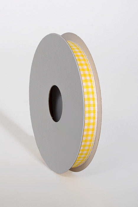 3/8" X 10Yds Mini Gingham Ribbon Yellow