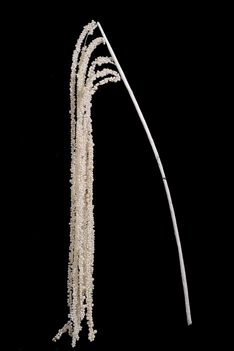 18" Hanging Pearlized Bead Spray White